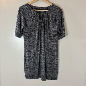 Soma Nightgown Gray Heathered Pockets Short Sleeves Sz Medium